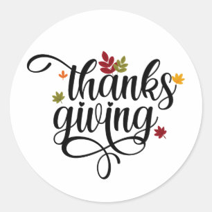 thanks giving classic round sticker