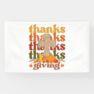 Thanks Giving Cross Pumpkin Banner
