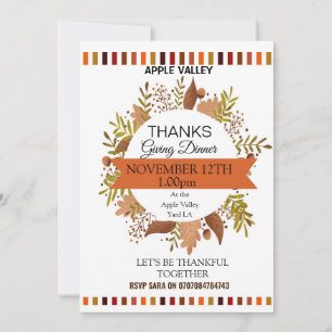 Thanks giving dinner flyer invitation
