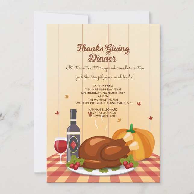 Thanks Giving Dinner Invitation (Front)