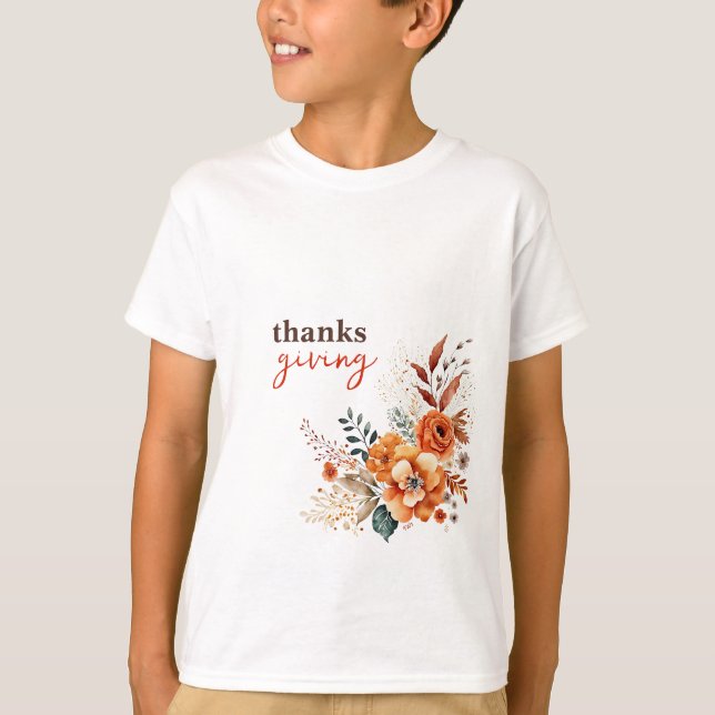 thanks giving floral T-Shirt (Front)