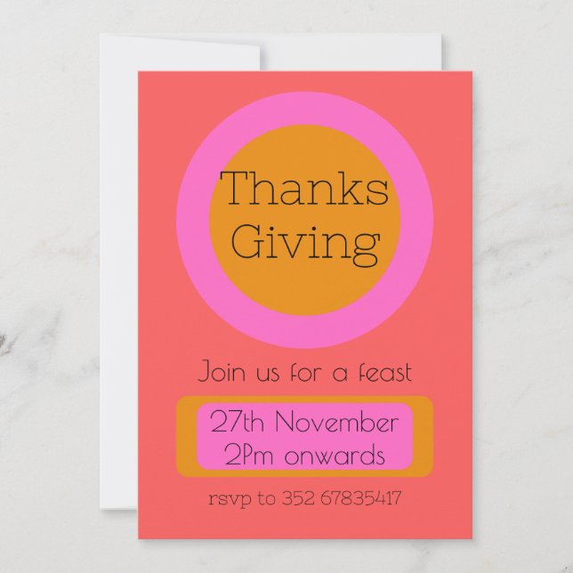 Thanks Giving Invitation (Front)