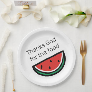 Thanks God For the Food Watermelon Iftar Party Paper Plate