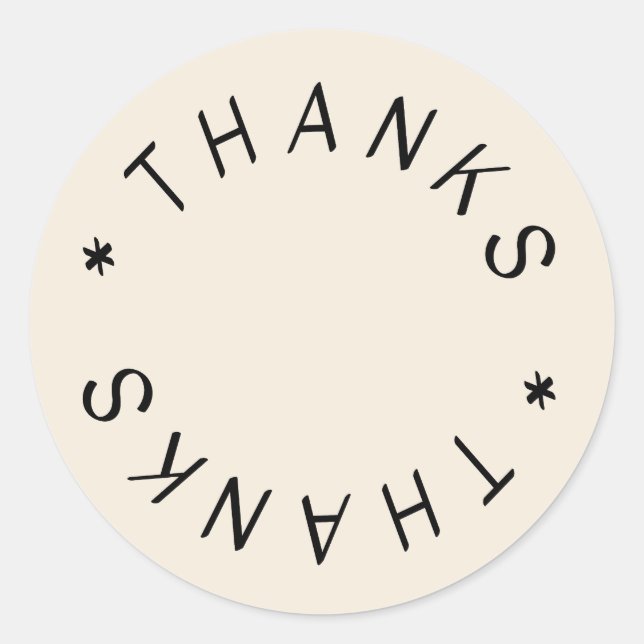 Thanks Hand Drawn Simple Design Thank You Sticker (Front)