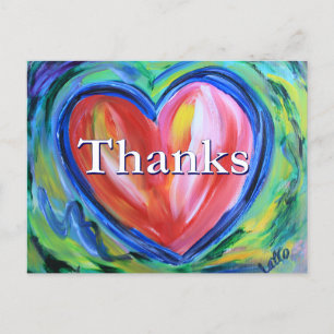 Thanks Heart Art Postcard