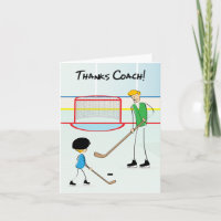 Thanks Hockey Coach Greeting Card (from boy)