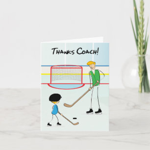 Thanks Hockey Coach Greeting Card (from boy)