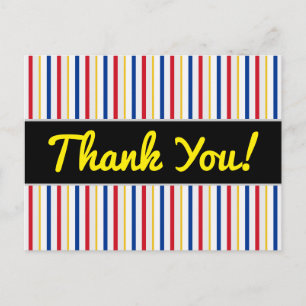 Thanks + Ice Hockey Arena Rink-Inspired Stripes Postcard