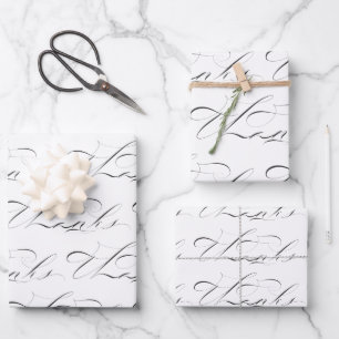 Thanks in Original Calligraphy Wrapping Paper