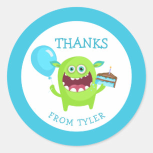 Thanks Little Monster Party Classic Round Sticker