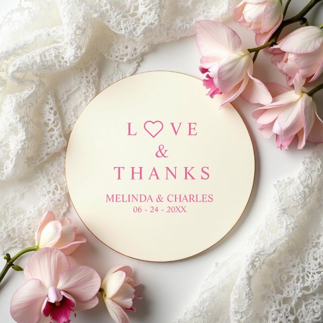 Thanks & Love Quote with heart for Wedding Rubber Stamp (Simple design with Thanks and Love Quote with hearts for all your wedding elements.)
