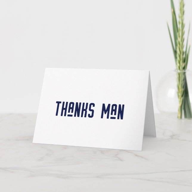 Thanks Man Groomsman Thank You Card (Front)