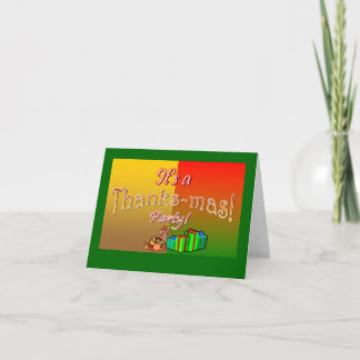 "Thanks-mas" party invitation