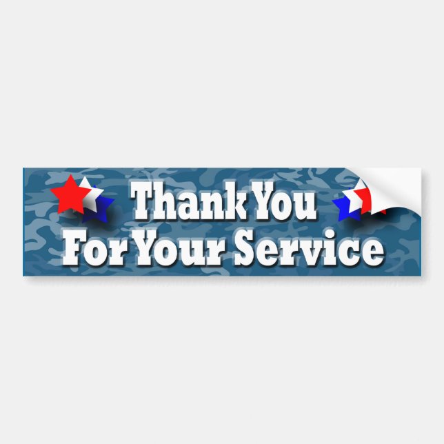 Thanks Military Bumper Sticker (Front)