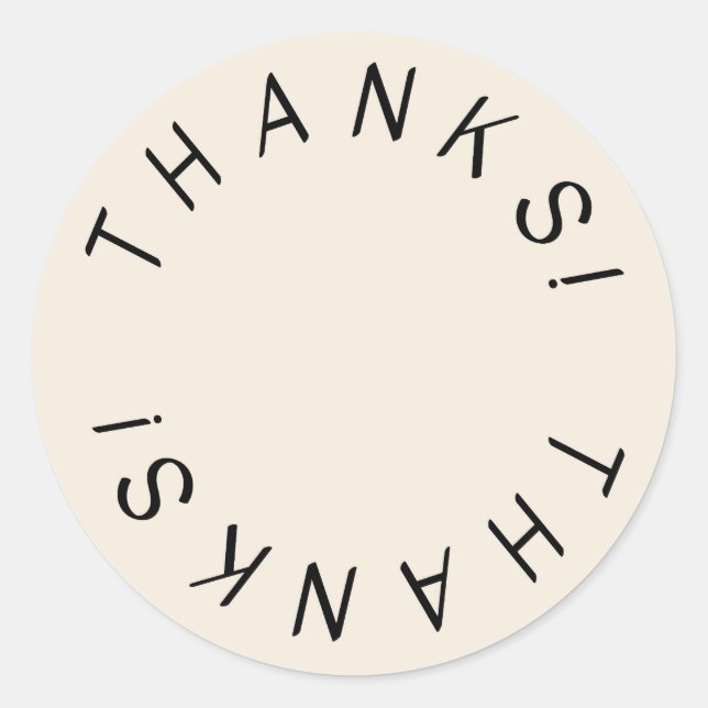 Thanks! Minimal Simple Design Thank You Sticker (Front)