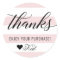 Thanks Modern Black Script Pale Pink Stripes