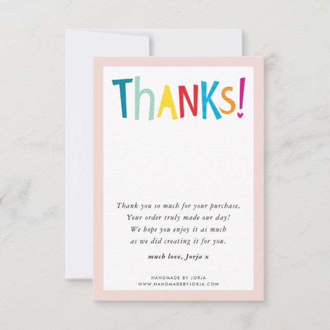 THANKS modern bright fun colourful typography Thank You Card (Front)