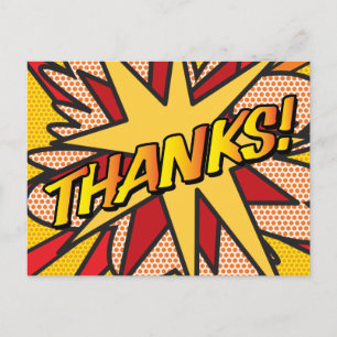 THANKS Modern Fun Personalised Speech Bubble Announcement Postcard