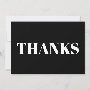 Thanks modern serif typography white black card