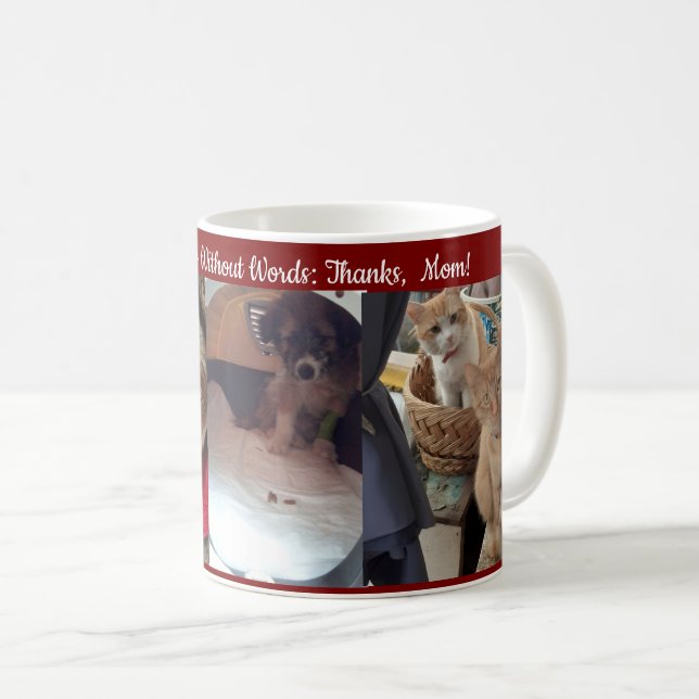 Thanks Mom Photo Collage Customize Cat Dog Mug (Front Right)