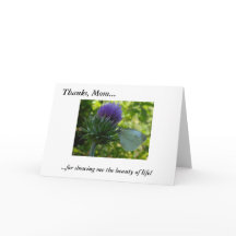 Thanks Mom Purple Thistle Note Cards