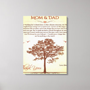 Thanks Mum and Dad Gift,Mother's/Father's Day Gift Canvas Print