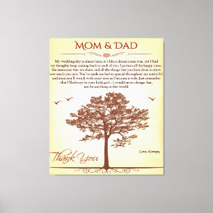 Thanks Mum and Dad Gift,Mother's/Father's Day Gift Canvas Print