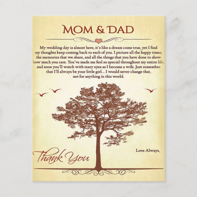 Thanks Mum and Dad Gift,Mother's/Father's Day Gift Flyer (Front)