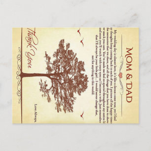 Thanks Mum and Dad Gift,Mother's/Father's Day Gift Postcard