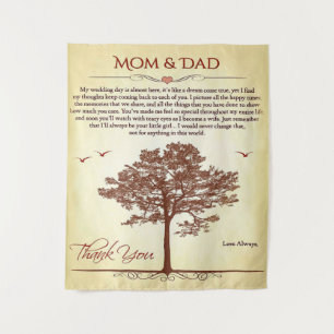 Thanks Mum and Dad Gift,Mother's/Father's Day Gift Tapestry