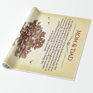 Thanks Mum and Dad Gift,Mother's/Father's Day Gift Wrapping Paper