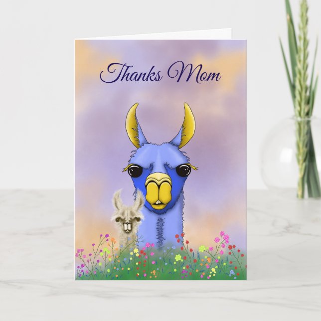Thanks Mum llama Mother's Day Card (Front)