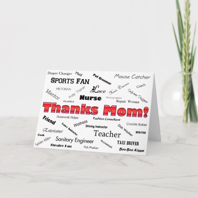 Thanks Mum! Thank You Card (Front)