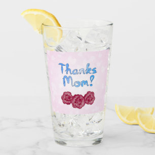 Thanks Mum with Carnation Flower for Mother’s Day Glass
