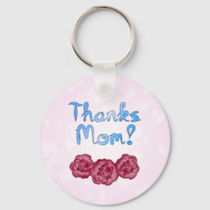 Thanks Mum with Carnation Flower for Mother’s Day Key Ring