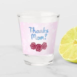 Thanks Mum with Carnation Flower for Mother’s Day Shot Glass