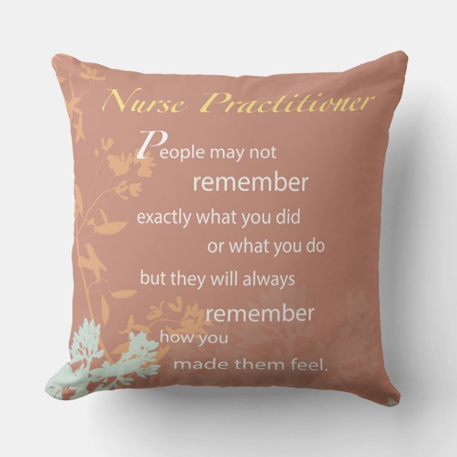 Thanks Nurse Practitioner, Brown Cushion (Front)