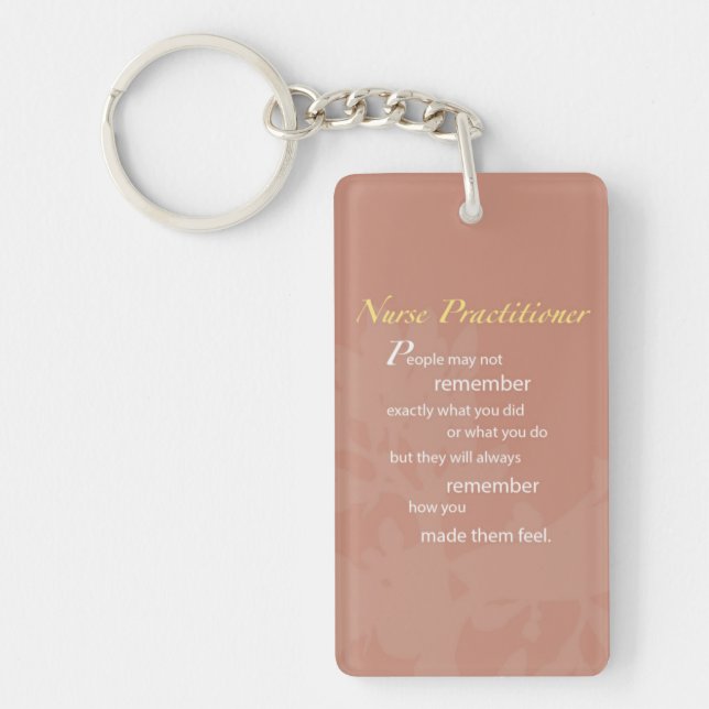 Thanks Nurse Practitioner, Brown Key Ring (Front)
