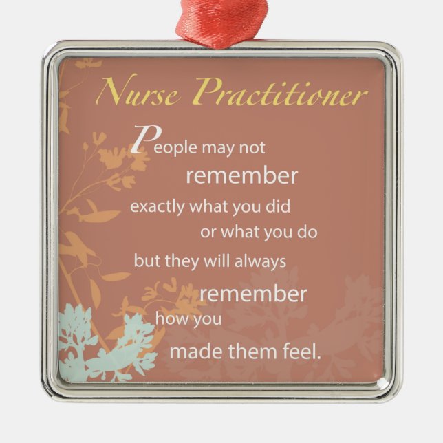Thanks Nurse Practitioner, Brown Metal Tree Decoration (Front)