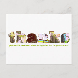 thanks postcard - multilingual
