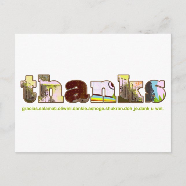 thanks postcard - multilingual (Front)