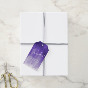 Thanks purple abstract wedding or event gift tags