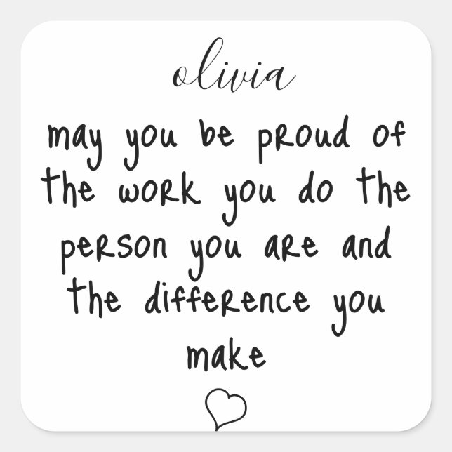 Thanks Saying Appreciation For Employees Square Sticker (Front)