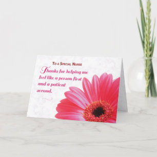 Thanks School Nurse for Kindness, Pink Daisy Thank You Card