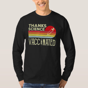 Thanks Science Vaccinated Retro Vintage Sunset T-Shirt