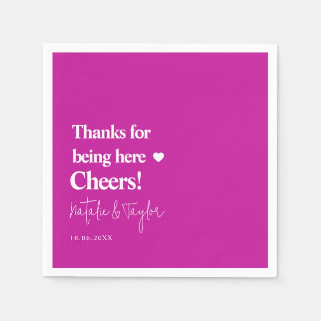 Thanks!  Simple wedding Napkin (Front)