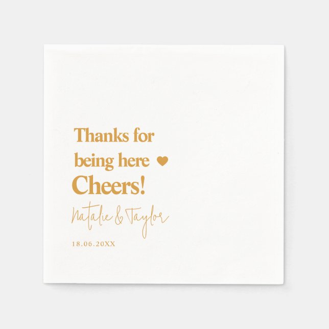 Thanks!  Simple wedding Napkin (Front)