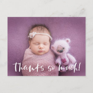 Thanks So Much   White   Baby Photo Thank You Postcard