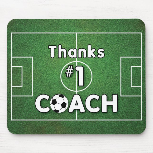 Thanks Soccer Coach Grass Field Mouse Mat (Front)