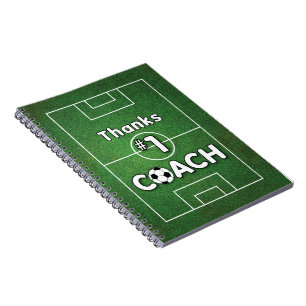 Thanks Soccer Coach Grass Field Notebook
